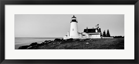 Framed Pemaquid Point Lighthouse, Bristol, Lincoln County, Maine Print