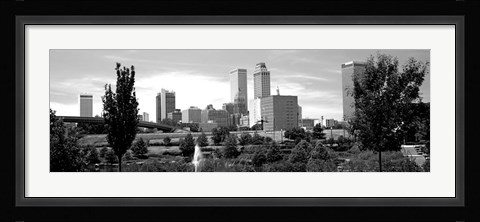 Framed Downtown skyline from Centennial Park, Tulsa, Oklahoma Print