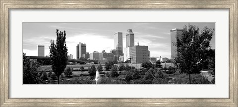 Framed Downtown skyline from Centennial Park, Tulsa, Oklahoma Print