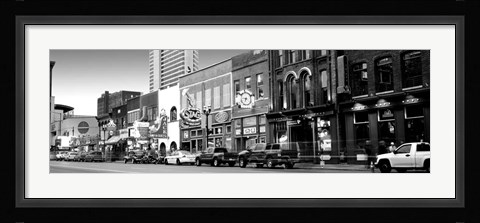 Framed Street scene at dusk, Nashville, Tennessee Print