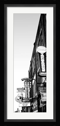 Framed Neon signs at dusk, Nashville, Tennessee Print