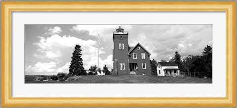 Framed Two Harbors Lighthouse on Lake Superior&#39;s Agate Bay, Burlington Bay, Minnesota Print