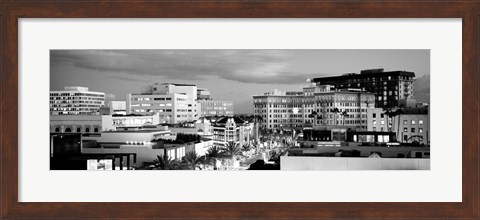 Framed High angle view of buildings in a city, Rodeo Drive, Beverly Hills, California Print
