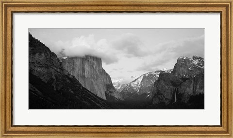 Framed Clouds over mountains, Yosemite National Park, California Print