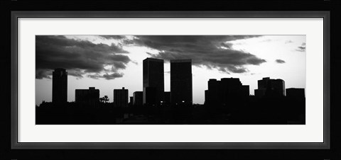 Framed Silhouette of skyscrapers in a city, Century City, City Of Los Angeles, California Print