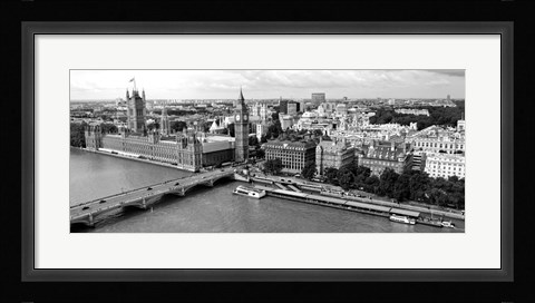 Framed Houses of Parliament, Thames River, City of Westminster, London, England Print