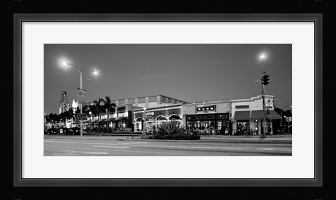 Framed Night scene of Downtown Culver City, Culver City, Los Angeles County, California Print