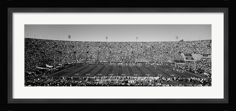 Framed Football stadium full of spectators, Los Angeles Memorial Coliseum, California Print