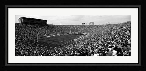 Framed Football stadium full of spectators, Notre Dame Stadium, South Bend, Indiana Print