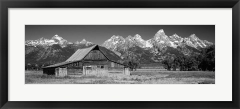 Framed Old barn on a landscape, Grand Teton National Park, Wyoming Print