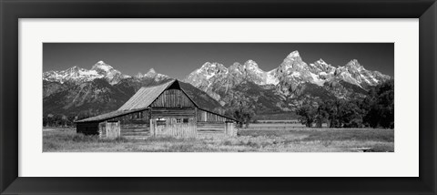 Framed Old barn on a landscape, Grand Teton National Park, Wyoming Print