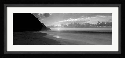 Framed Kalalau Beach Sunset, Na Pali Coast, Hawaii, Print