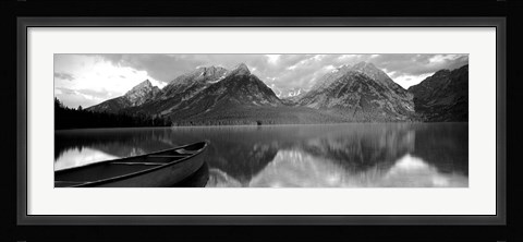 Framed Canoe Leigh Lake Grand Teton National Park WY USA Print