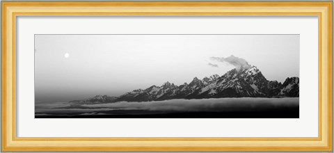Framed Teton Range Grand Teton National Park WY BW Print