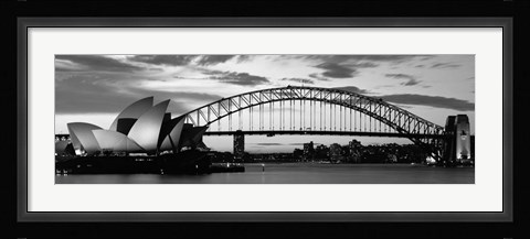 Framed Sydney Harbour Bridge At Sunset, Sydney, Australia Print