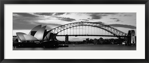 Framed Sydney Harbour Bridge At Sunset, Sydney, Australia Print