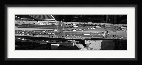 Framed Aerial view of Michigan Avenue, Chicago, Illinois Print