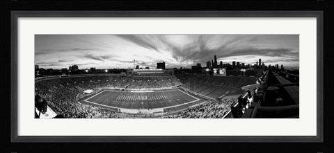Framed Soldier Field Football, Chicago, Illinois Print