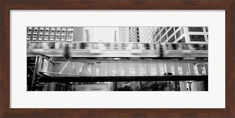Framed EL Elevated Train Chicago IL Print