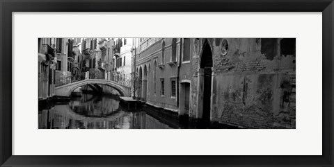 Framed Reflection Of Buildings In Water, Venice, Italy Print