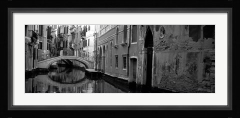 Framed Reflection Of Buildings In Water, Venice, Italy Print