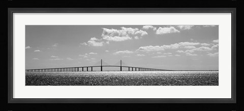 Framed Bridge across a bay, Sunshine Skyway Bridge, Tampa Bay, Florida Print
