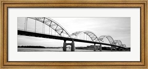 Framed Iowa, Davenport, Centennial Bridge over Mississippi River Print
