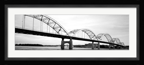 Framed Iowa, Davenport, Centennial Bridge over Mississippi River Print