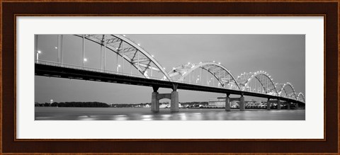 Framed Bridge over a river, Centennial Bridge, Davenport, Iowa Print