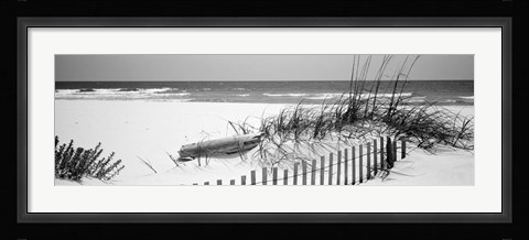 Framed Fence on the beach, Alabama, Gulf of Mexico Print
