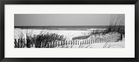 Framed Fence on the beach, Bon Secour National Wildlife Refuge, Bon Secour, Alabama Print