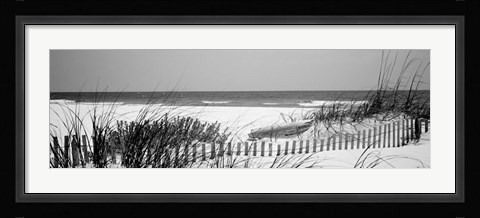 Framed Fence on the beach, Bon Secour National Wildlife Refuge, Bon Secour, Alabama Print
