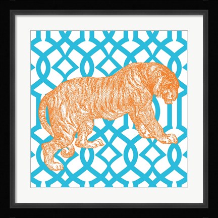Framed Bright Menagerie Tiger Print