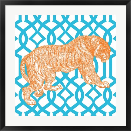 Framed Bright Menagerie Tiger Print
