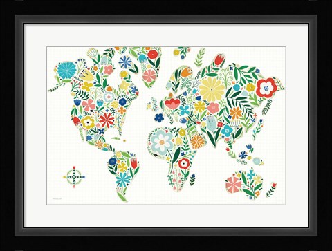 Framed Floral World White Print