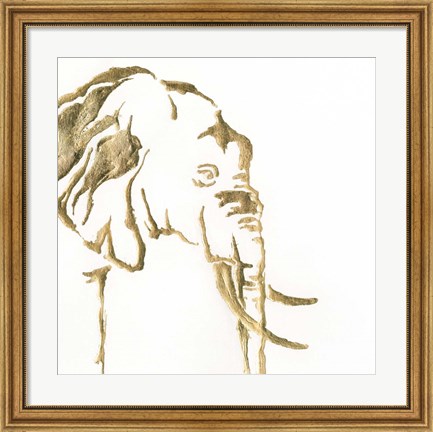 Framed Gilded Elephant Print