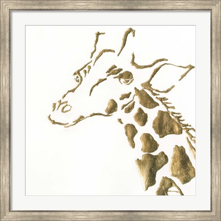 Framed Gilded Giraffe Print