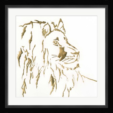 Framed Gilded Lion Print