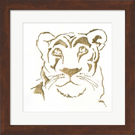 Framed Gilded Lioness Print
