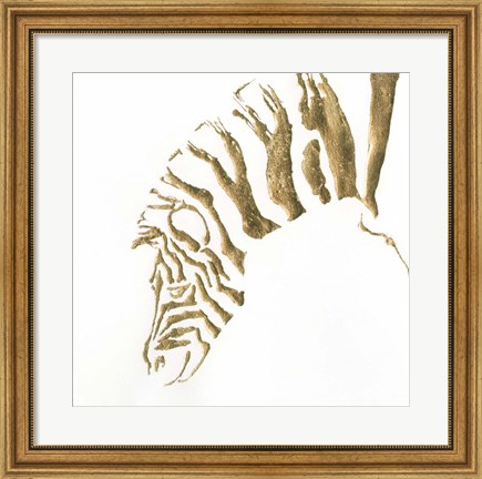Framed Gilded Zebra Print