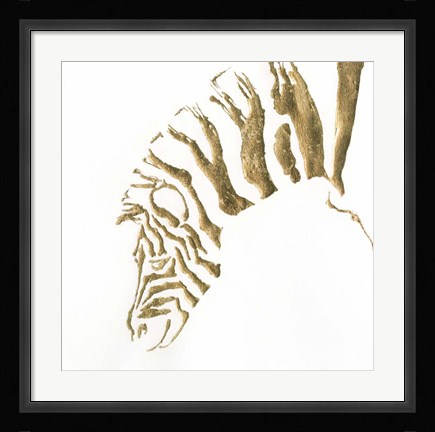 Framed Gilded Zebra Print