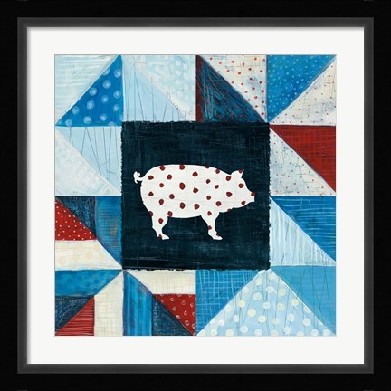 Framed Modern Americana Farm Quilt V Print