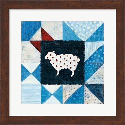 Framed Modern Americana Farm Quilt VI Print