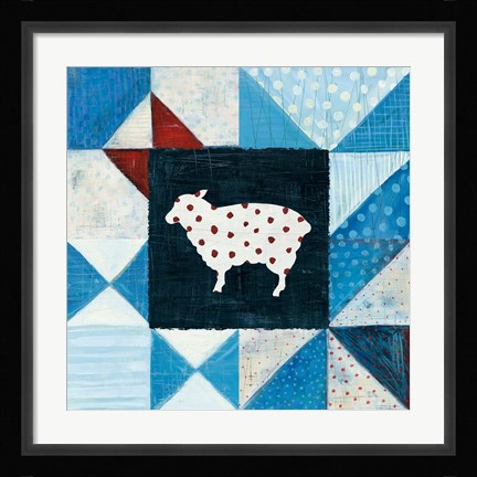 Framed Modern Americana Farm Quilt VI Print