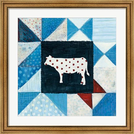 Framed Modern Americana Farm Quilt VIII Print