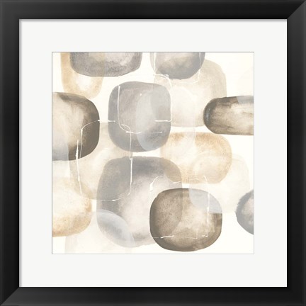 Framed Neutral Stones III Print