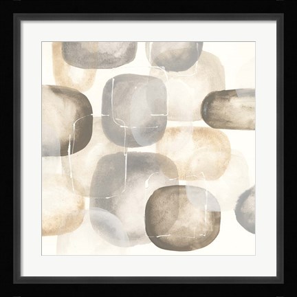 Framed Neutral Stones III Print