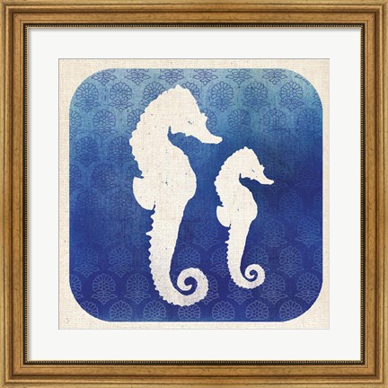 Framed Watermark Seahorse Print