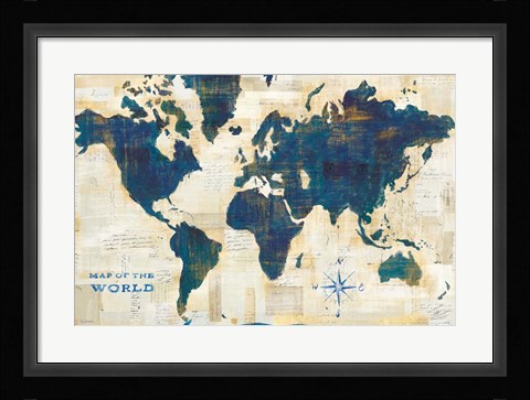 Framed World Map Collage Print