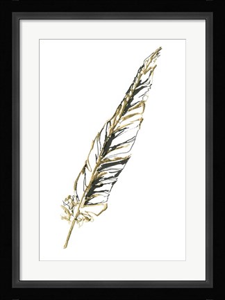 Framed Gilded Swan Feather II Print